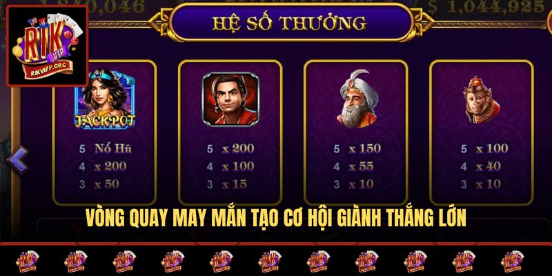 Vòng quay may mắn tạo cơ hội giành thắng lớn